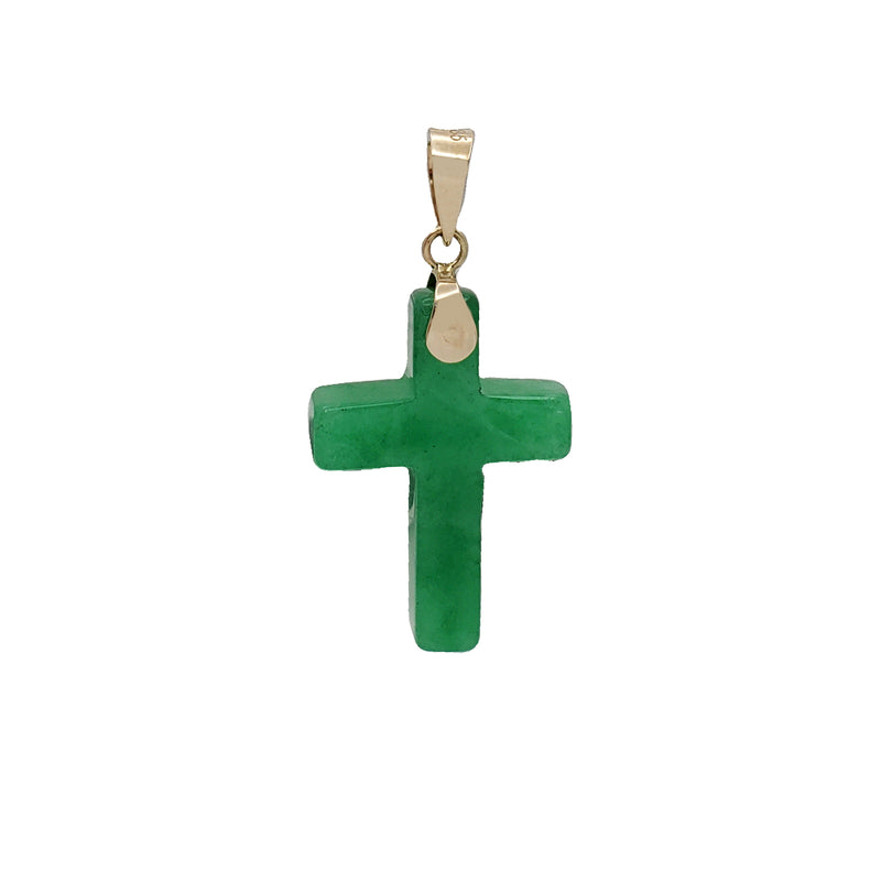 Jade Cross Pendant (14K)