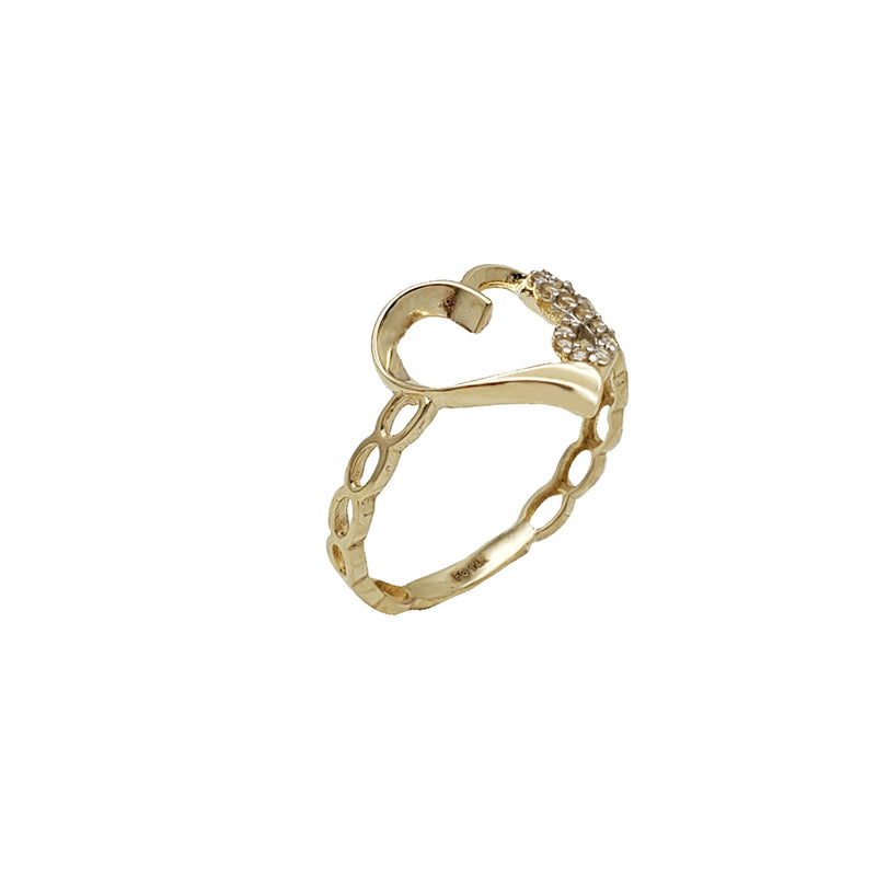 Zirconia Heart With Infinity Ring (14K)