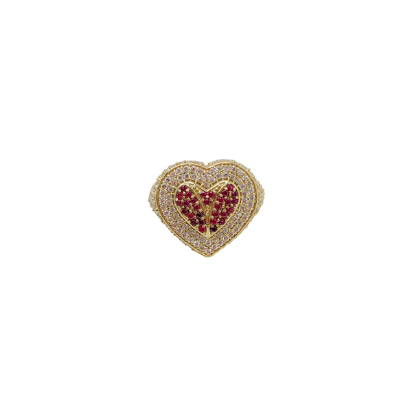 Iced-Out Heart Ring (14K)