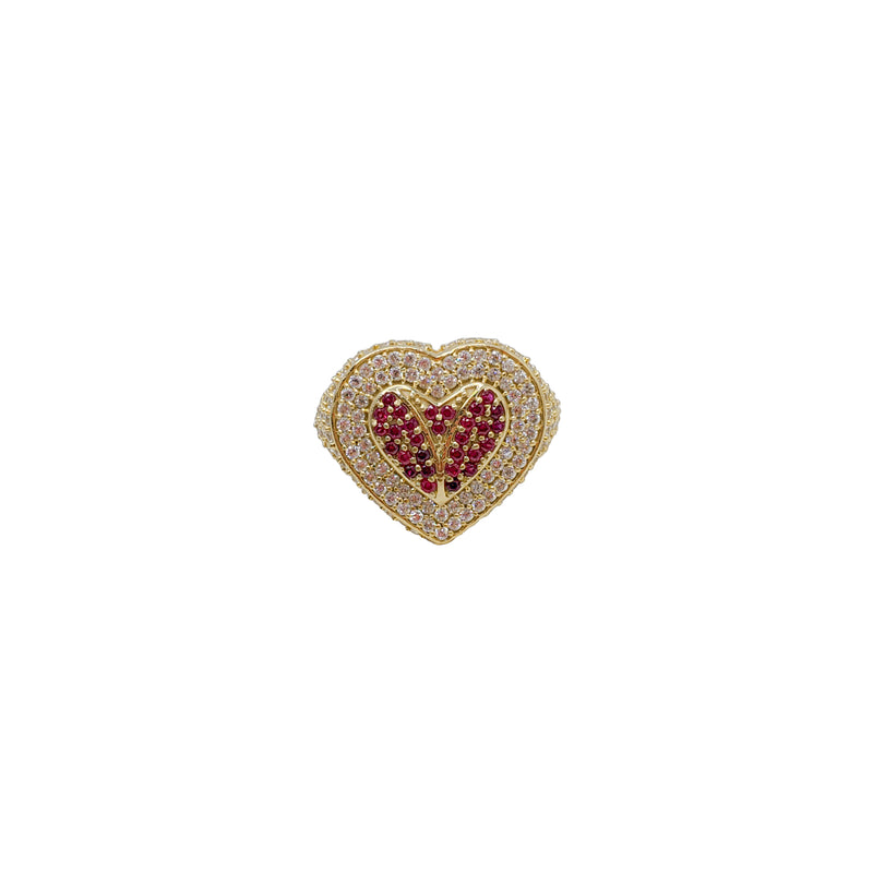 Iced-Out Heart Ring (14K)