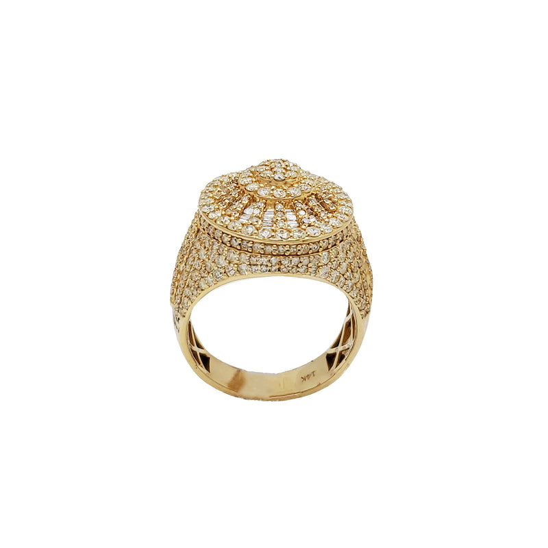 Diamond Halo Baguette Ring (14K)