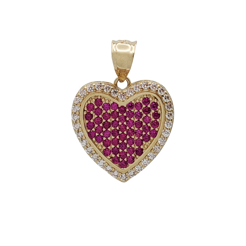 Zirconia Iced-Out Heart Pendant (14K)