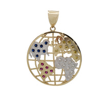 Two-Tone Zirconia World Pendant (14K)