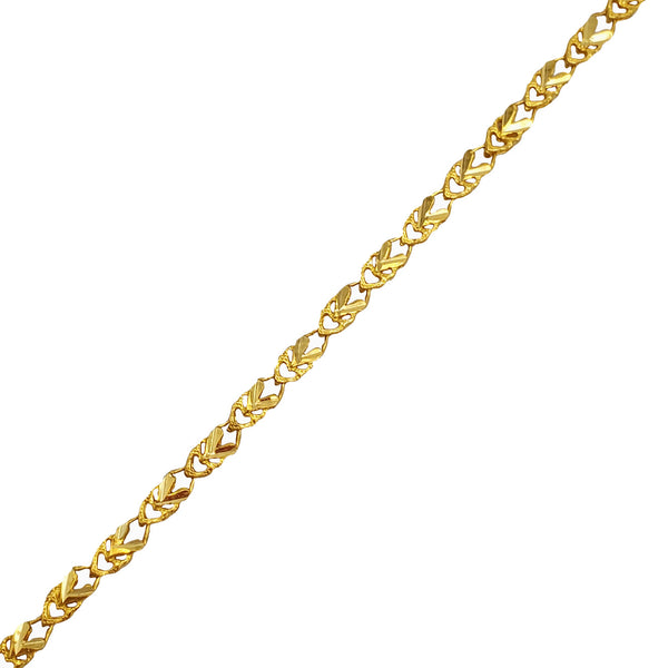 Diamond-Cut Heart Fancy Bracelet (24K)