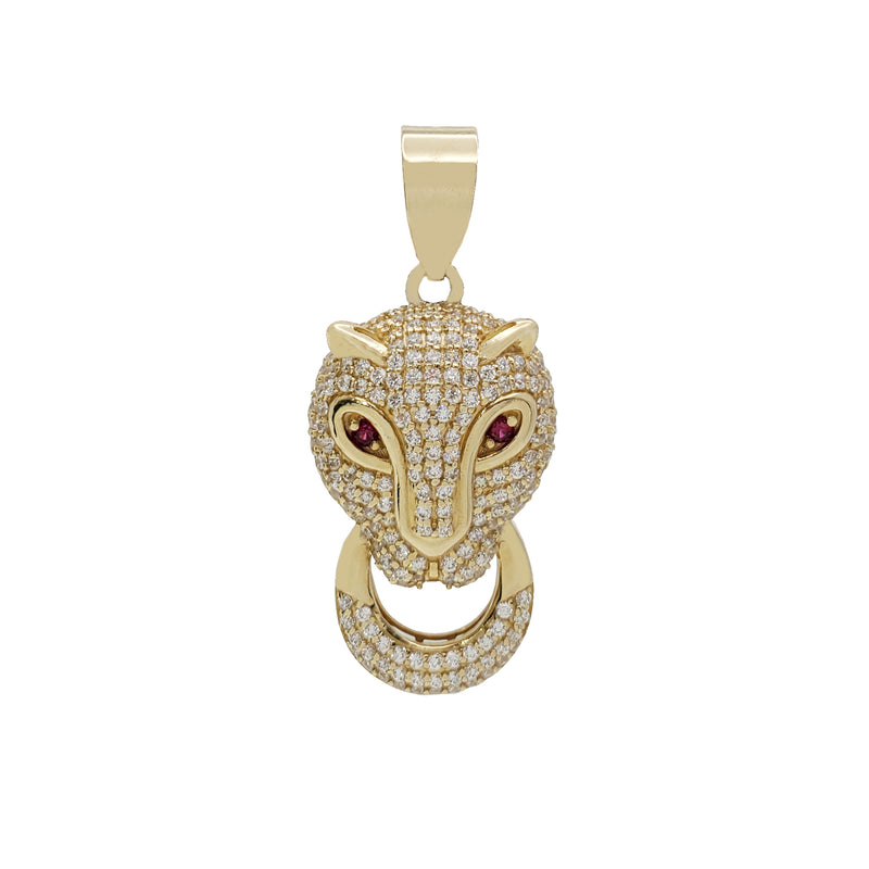 Zirconia Leopard Pendant (14K)