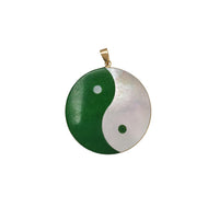 Jade & Mother of Pearl Yin Yang Pendant  (14K)