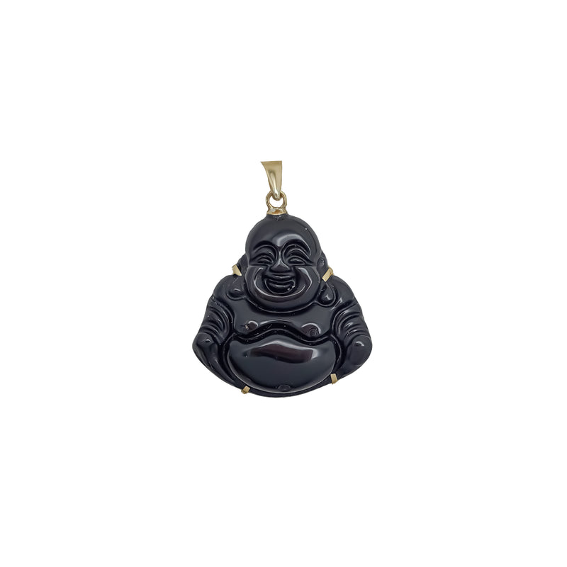 Mini Laughing Buddha Prong-Held Pendant (14K)