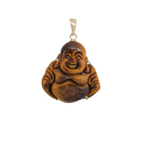 Mini Laughing Buddha Prong-Held Pendant (14K)