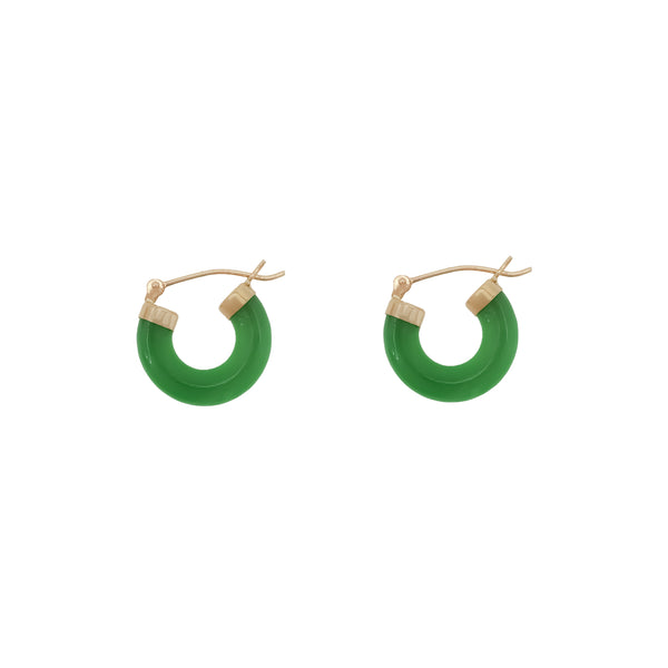 Jade Hoop Earring (14K)