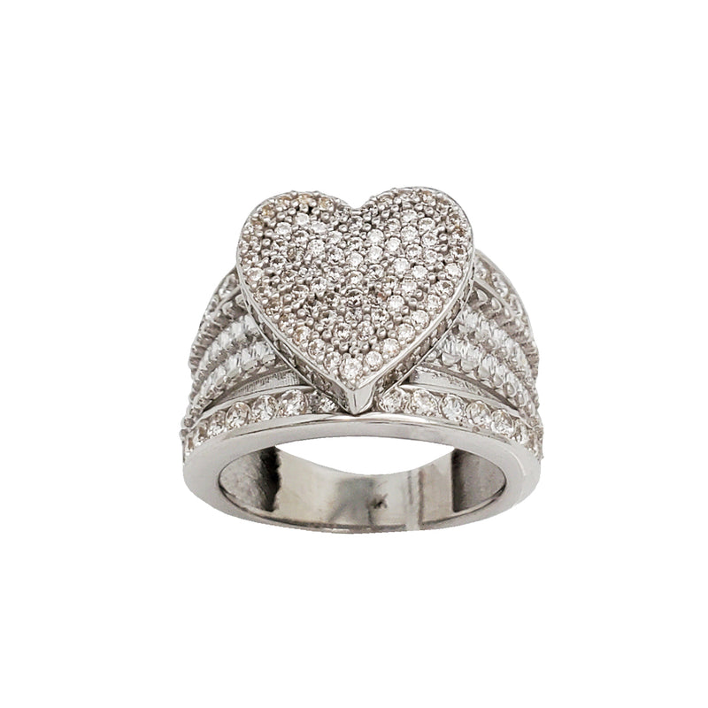 Zirconia Halo Heart Ring (14K)