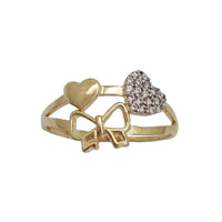 Zirconia heart With Pow tie Ring (14K)