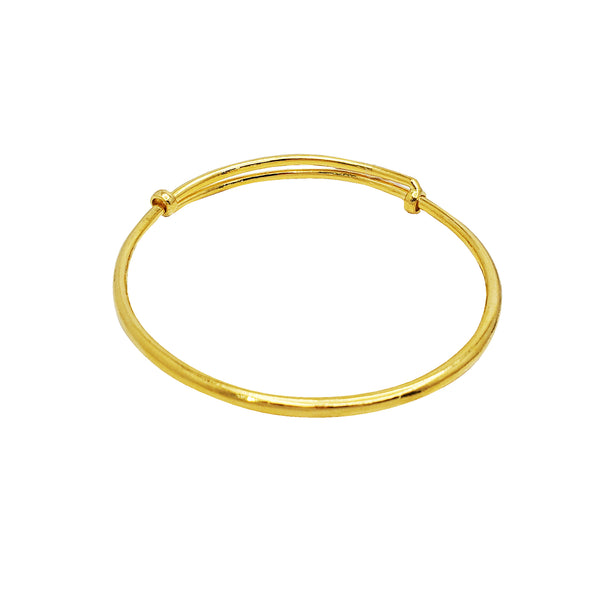 Solid Plain Bangle Bracelet (24K)