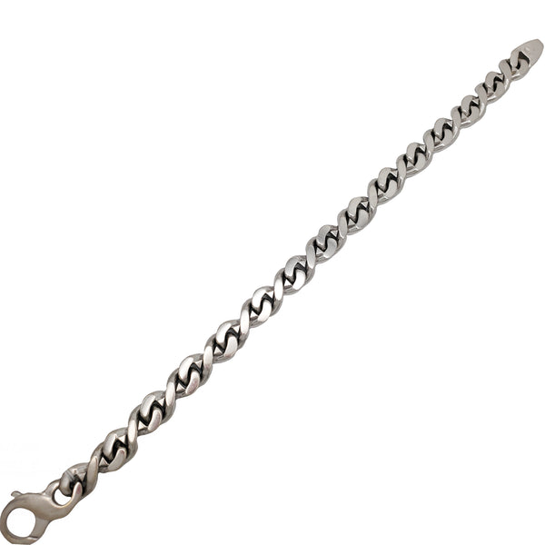 Figure-8 Matte & Polished Curb Link Bracelet (14K)