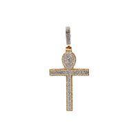 Diamond Two-Tone Ankh Cross Pendant (14K)