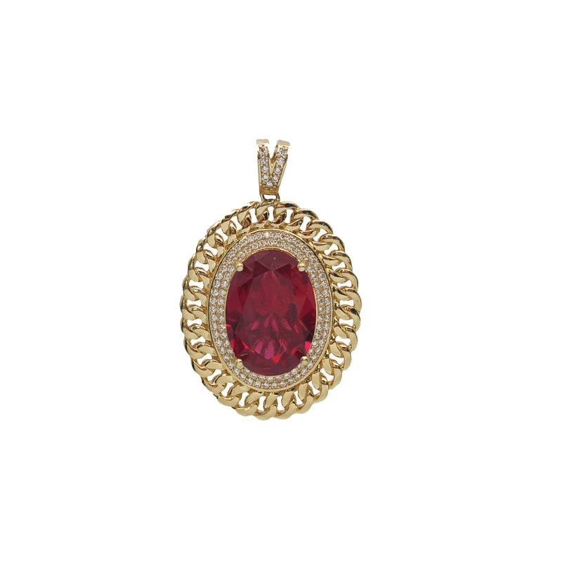 Zirconia Red Stone Pendant (14K)