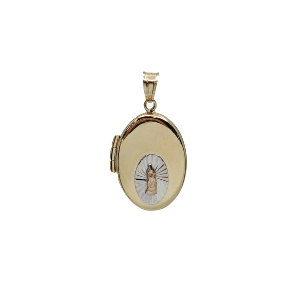 Tricolor Virgin Mary Locked Pendant (14K)