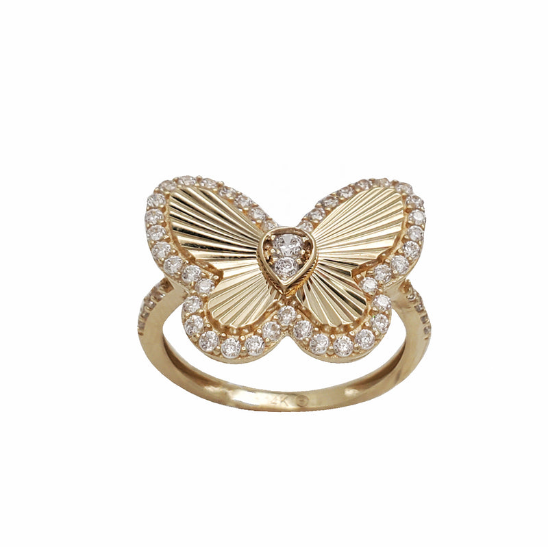 Zirconia Butterfly Ring (14K)