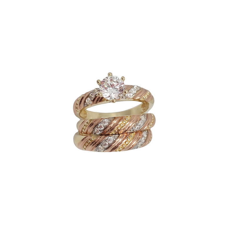 CZ Wedding Set Ring (14K)