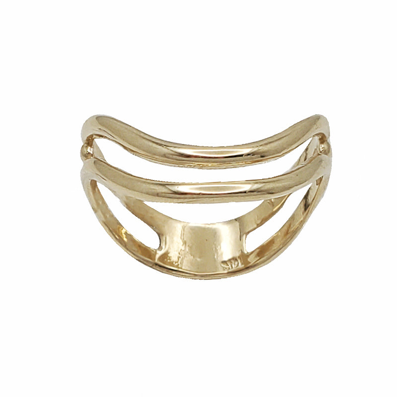 Double Curved Line Ring (14K)