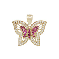 Zirconia Butterfly Pendant (14K)