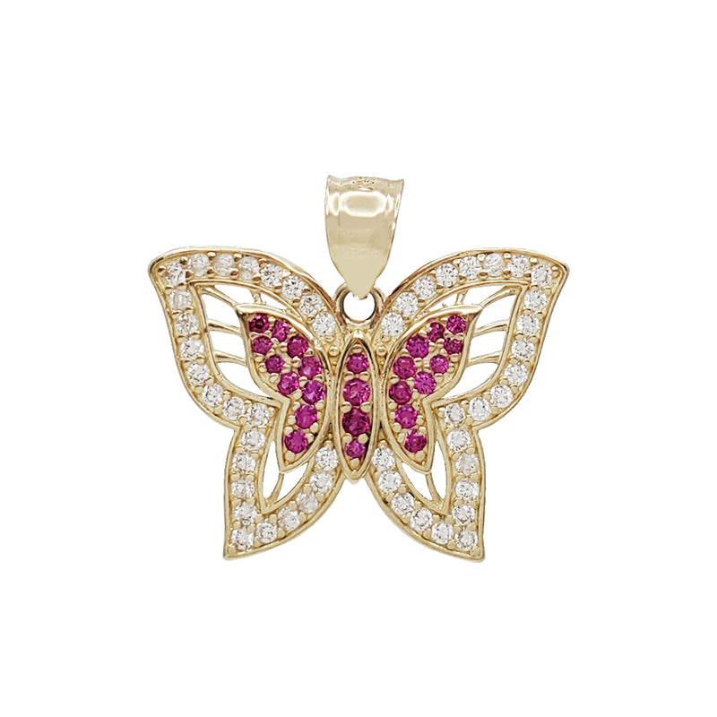 Zirconia Butterfly Pendant (14K)