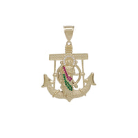 Diamond-Cut Zirconia Saint Jude Anchor Pendant (14K)