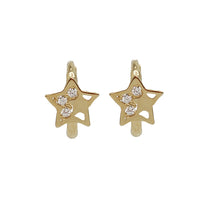 Zirconia Star Huggies Earrings (14K)