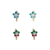 Flower Huggies Earrings (14K)