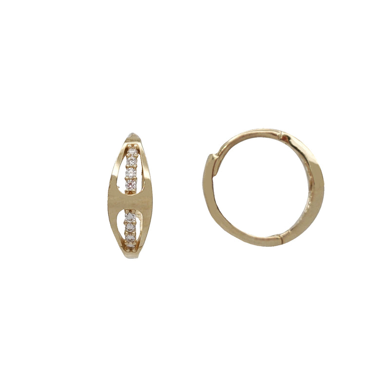 Zirconia Huggies Earrings (14K)