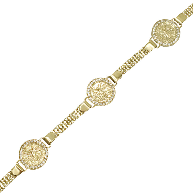 Zirconia "50 Pesos" Fancy Bracelet (14K)