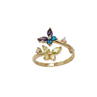 Zirconia Butterfly Pinky Ring (14K)