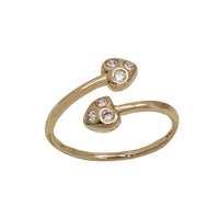 Zirconia Heart Pinky Ring (14K)