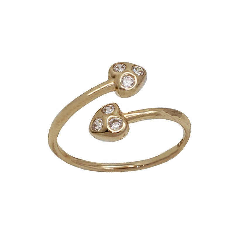 Zirconia Heart Pinky Ring (14K)