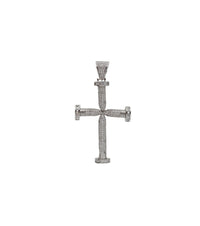 Zirconia Iced-Out Cross Pendant (Silver)