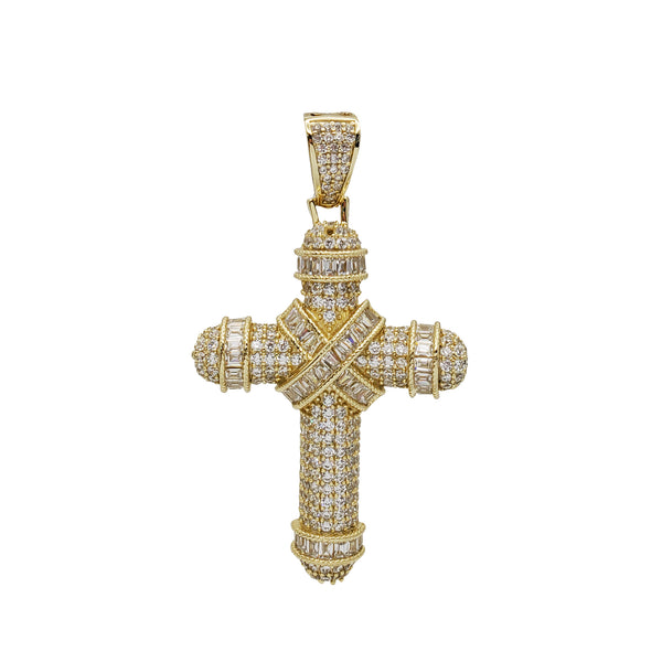 Zirconia Baguette Cross Pendant (Silver)