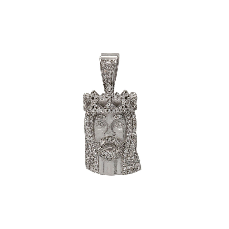 Zirconia Jesus Head Pendant (Silver)