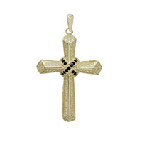 Zirconia Cross With Black Onyx Pendant (Silver)