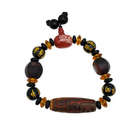 Obsidian Stone With Agate Beads Bracelet