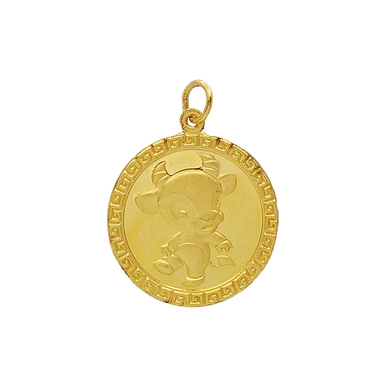 Happiness Ox Round Pendant (24K)