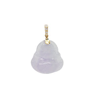 Diamond Purple Laughing Buddha Pendant (14K)