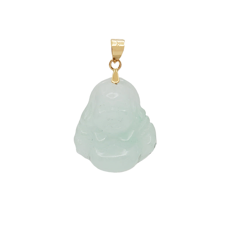 Jade Laughing Buddha Pendant (14K)