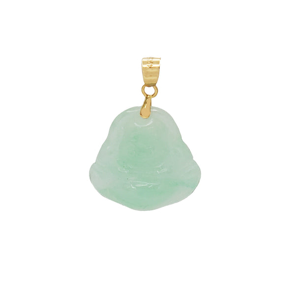 Jade Laughing Buddha Pendant (14K)