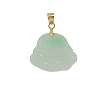 Jade Laughing Buddha Pendant (14K)