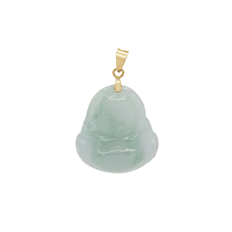 Jade Laughing Buddha Pendant (14K)