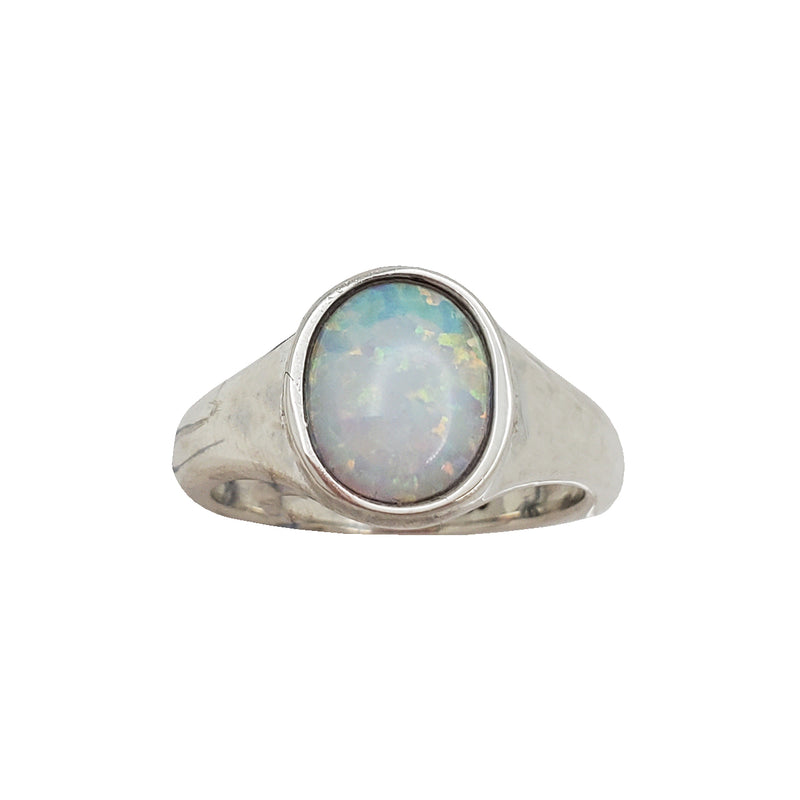 Opal Signet Ring (Silver)