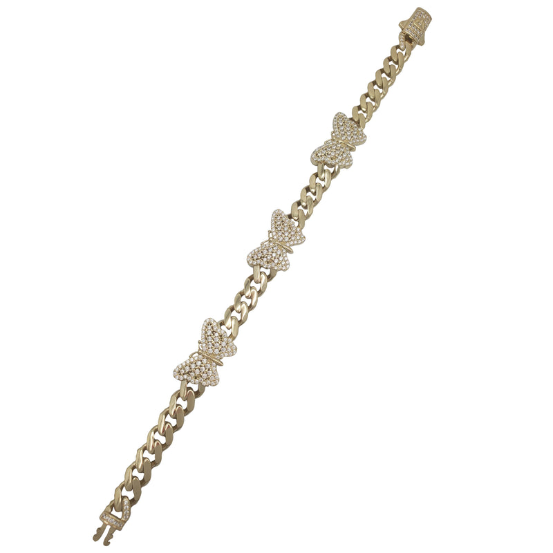 Zirconia Butterfly Monaco Bracelet (14K)