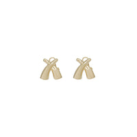 Tapered "X "Omega Back Earrings (14K)