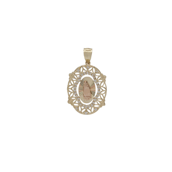 Zirconia Fancy Virgin Mary Pendant (14K)