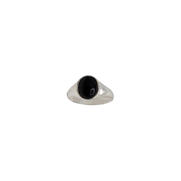 Black Onyx Oval Ring (Silver)