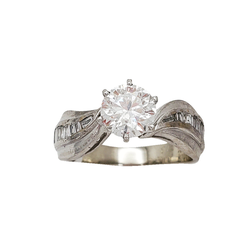 Diamond Baguette Engagement Ring (14K)